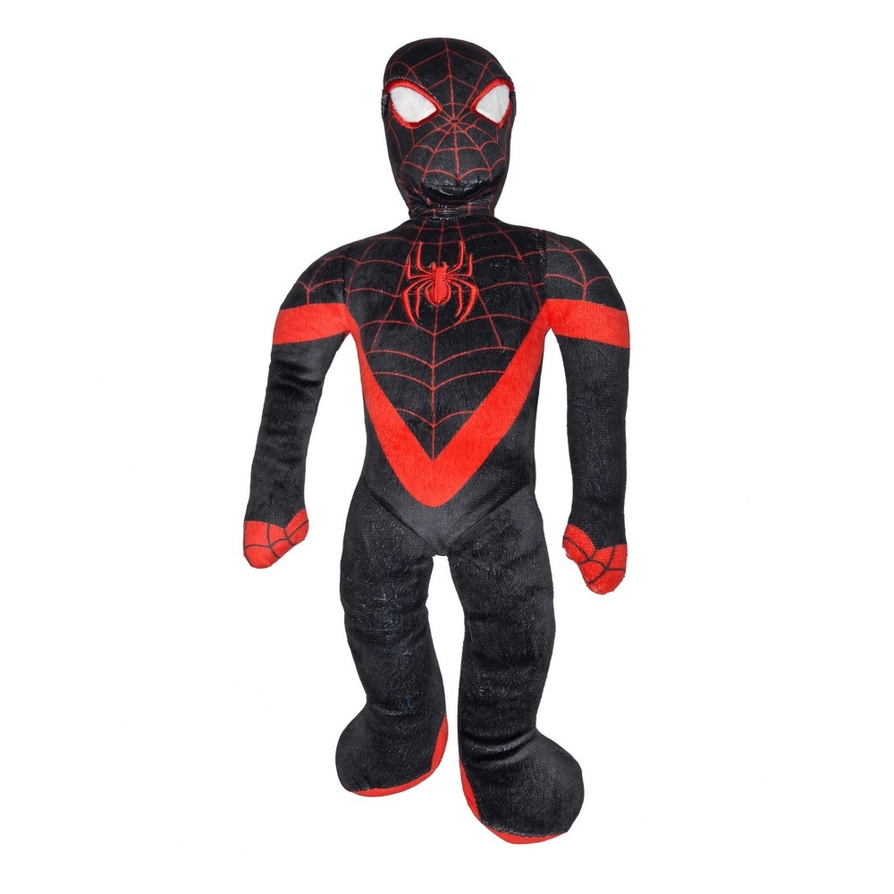 Marvel Miles Morales Spider-Man Plush Stuffed Superhero Figure Black Red 15 in